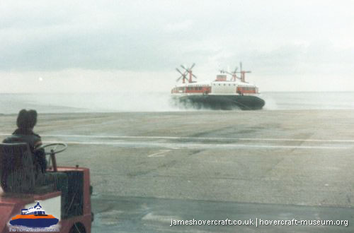 SRN4 Sir Christopher (GH-2008) with Hoverlloyd -   (submitted by The <a href='http://www.hovercraft-museum.org/' target='_blank'>Hovercraft Museum Trust</a>).
